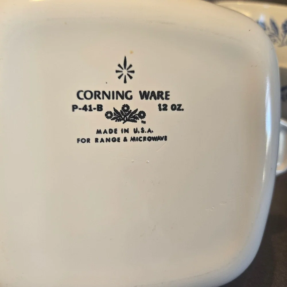 Vintage‎ Corning Ware Blue Cornflower P-41 Petite Pan Set 4 USA Baking Dish